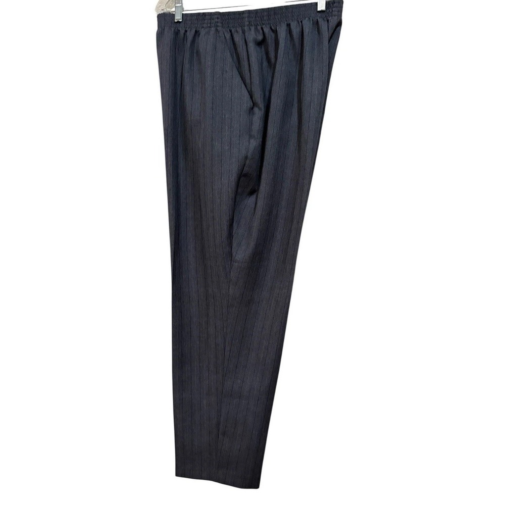Vintage Donkenny Woman Gray Pinstripe Elastic Waist Pants Plus Size 22W EUC